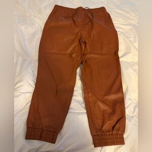 New Look Rust Faux Leather Joggers